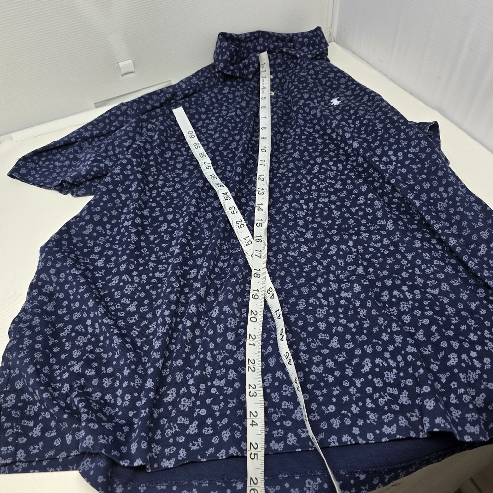 Polo Ralph Lauren Men's Size XL Blue White Floral All Over Print Slim Fit Cotton - Picture 9 of 9